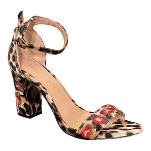 Madden Girl Animal Print Block Heel Sandals Size 6.5